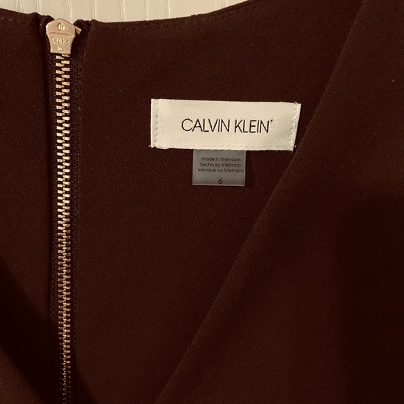 CALVIN KLEIN NWT Brown Dress. Size 6 - Picture 3 of 6